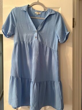 Light Blue women’s Dress with Collar